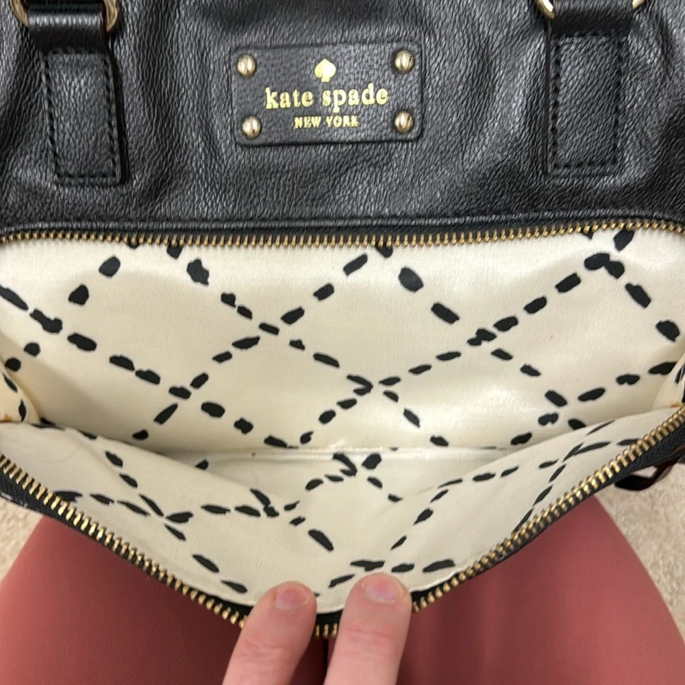 Kate Spade New York Black Bowler Bag Satchel Tote Authentic - Picture 8 of 12